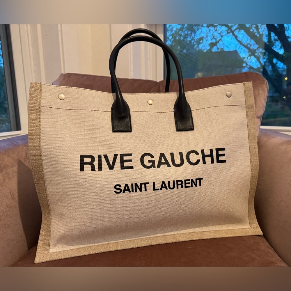 Saint Laurent Rive Gauche Small Tote in Canvas